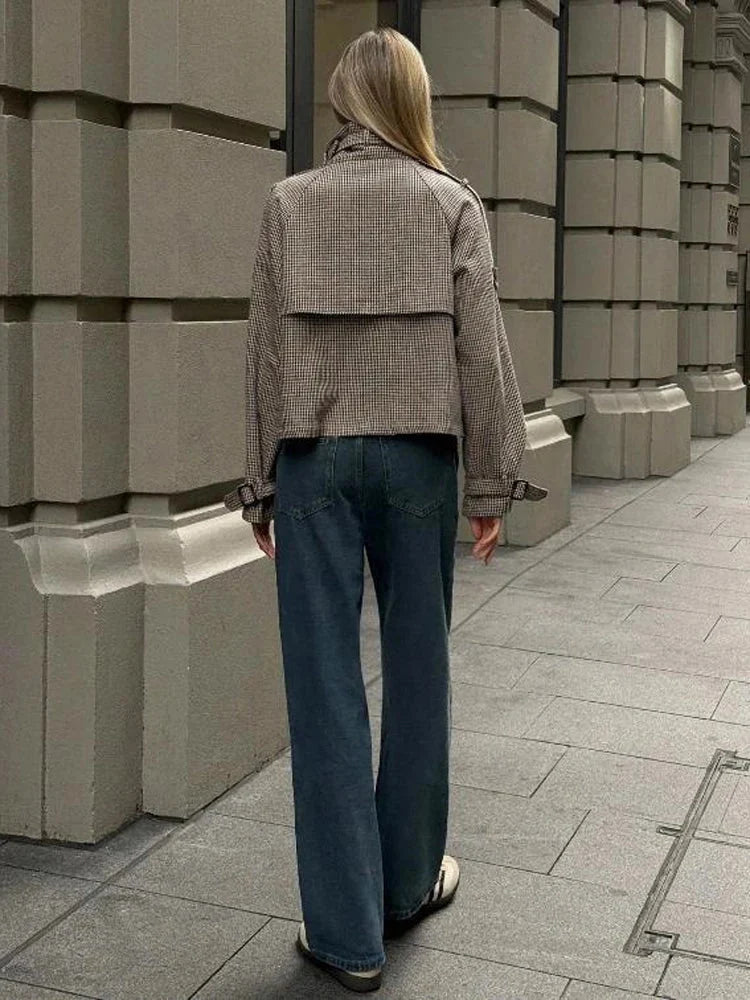 Veste à carreaux pied-de-poule Helen