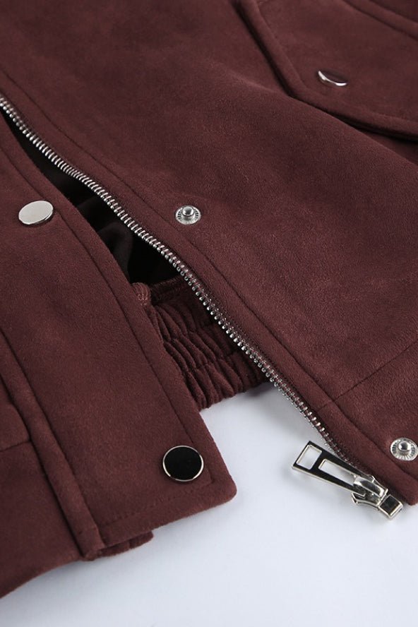 Manteau Amanda en daim décontracté