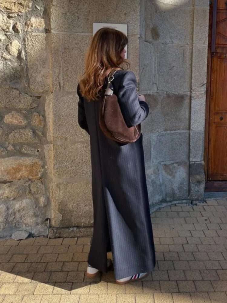 Manteau long Mary à double boutonnage
