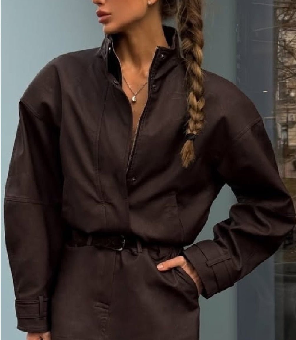 Veste zippée Emily en faux daim