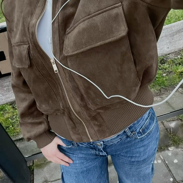 Sara Veste bomber en faux daim