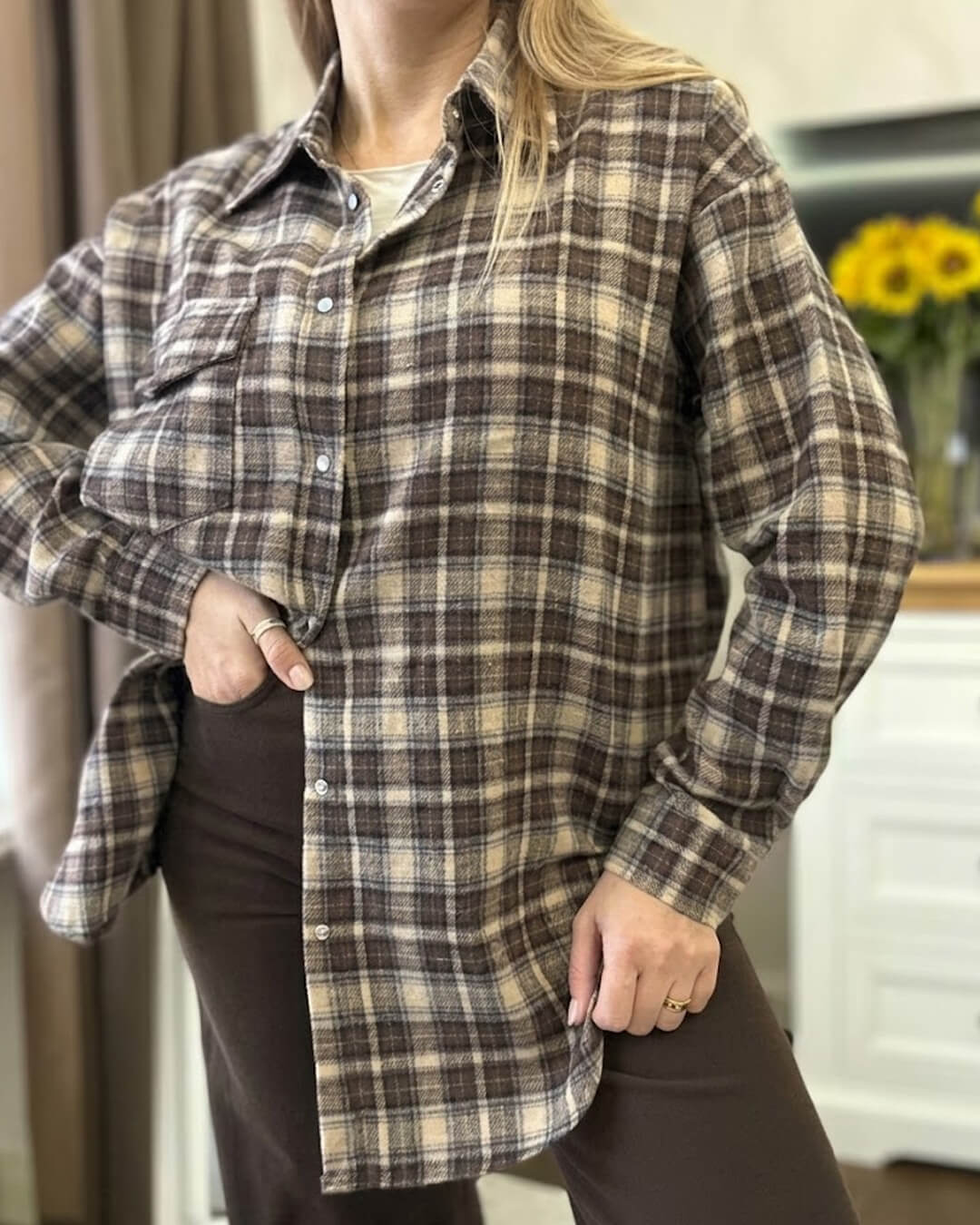 Chemise à carreaux oversize Kate