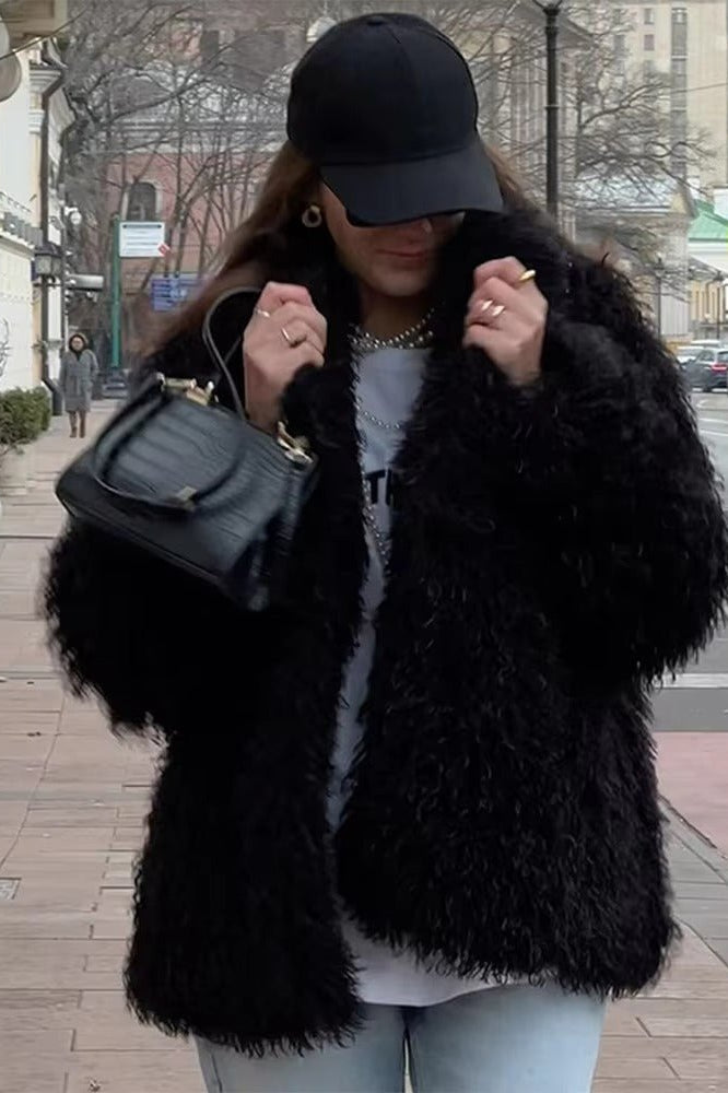ZEYA - Almira Fuzzy Faux Fur Coat