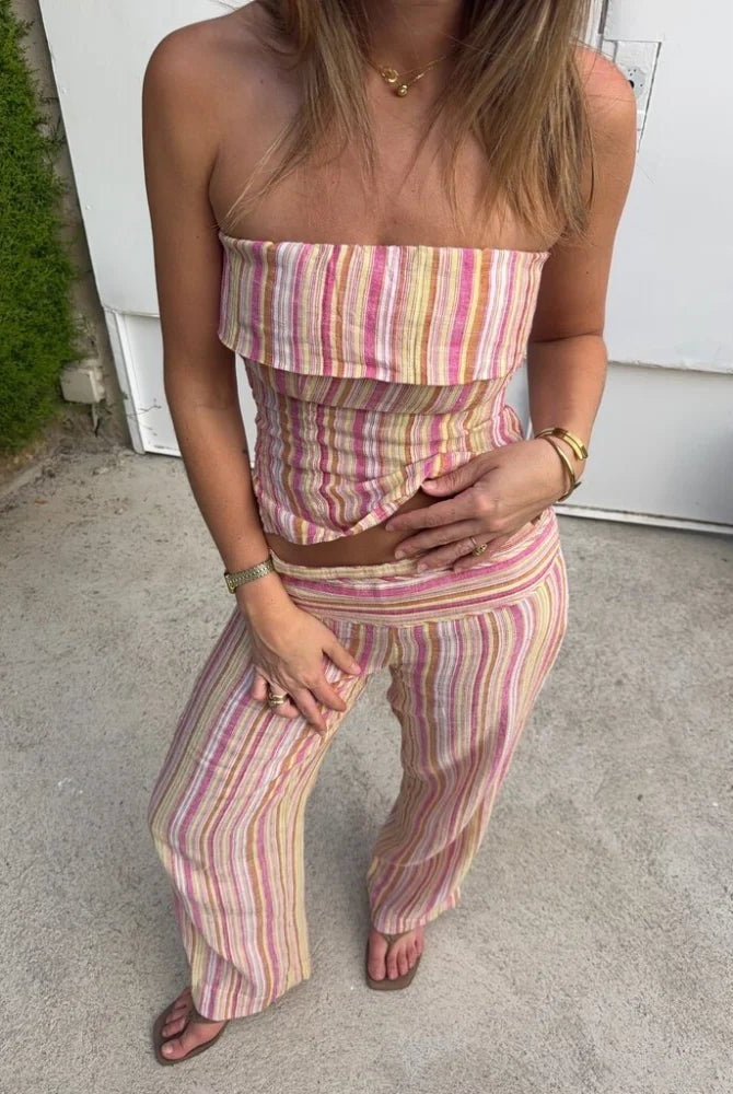 ZEYA - Angela Low-Rise Striped Trousers