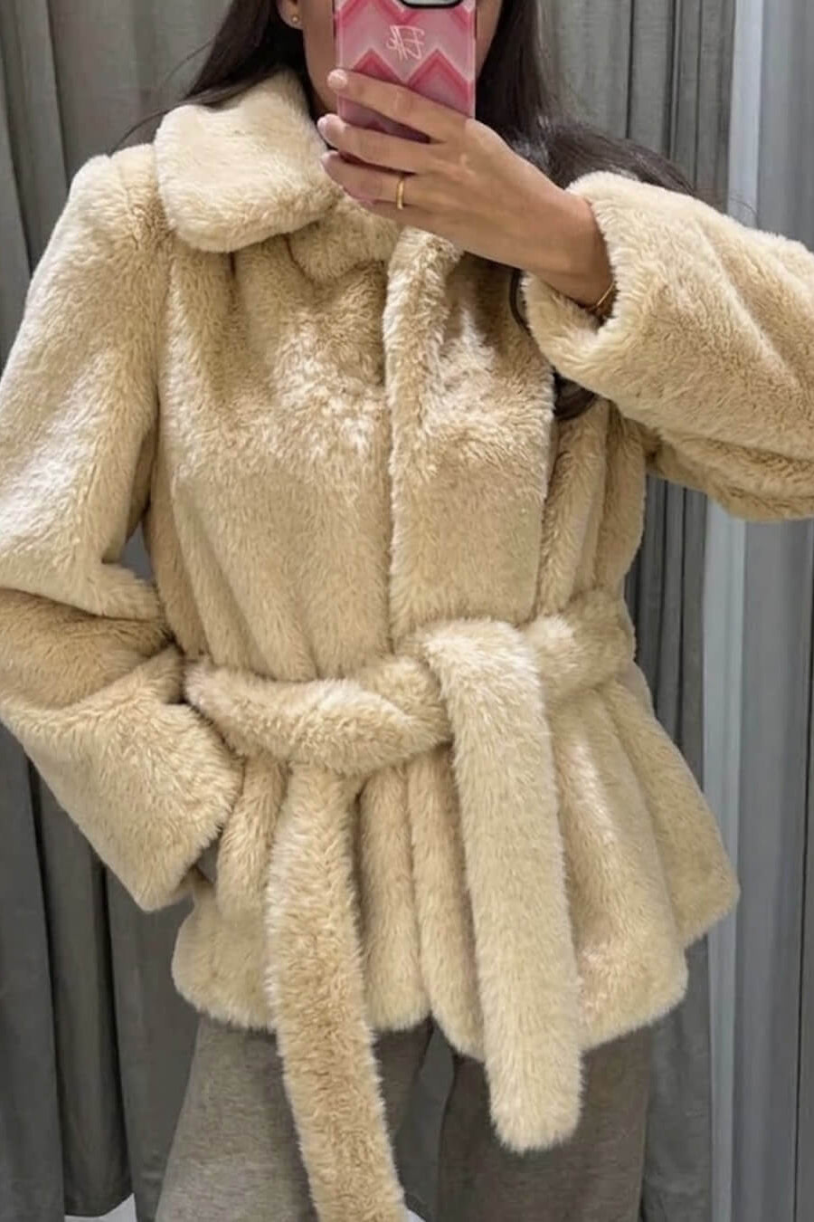 ZEYA - Ariana Faux Fur Coat with Belt