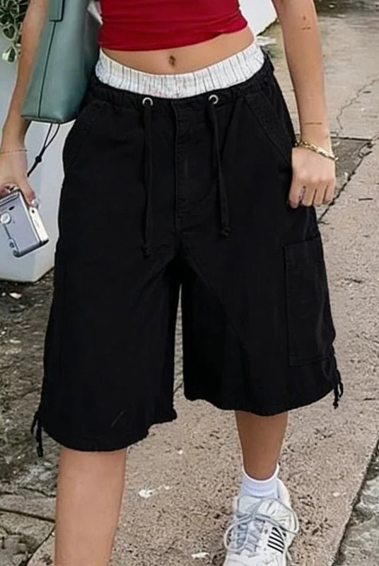 ZEYA - Ariane Baggy Cargo Denim Shorts