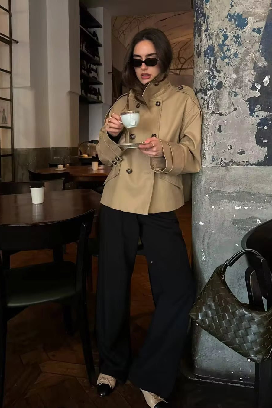 ZEYA - Audrey Beige Double Breasted Trench Coat