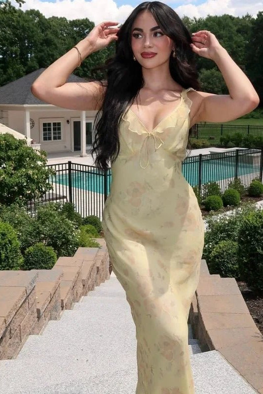ZEYA - Beatrice Floral Plunge Maxi Dress