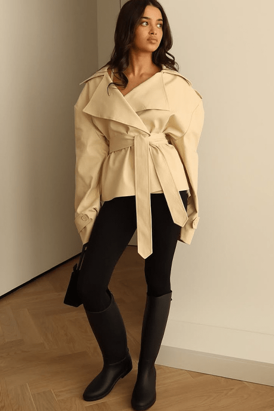 ZEYA - Bellina Belted Short Trench Coat