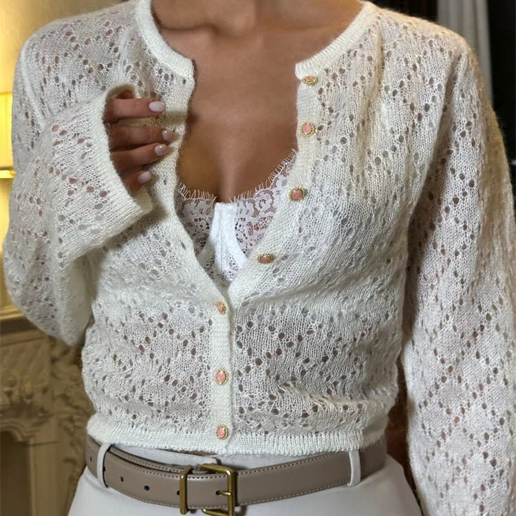 ZEYA - Beverly Hollow Cropped Cardigan