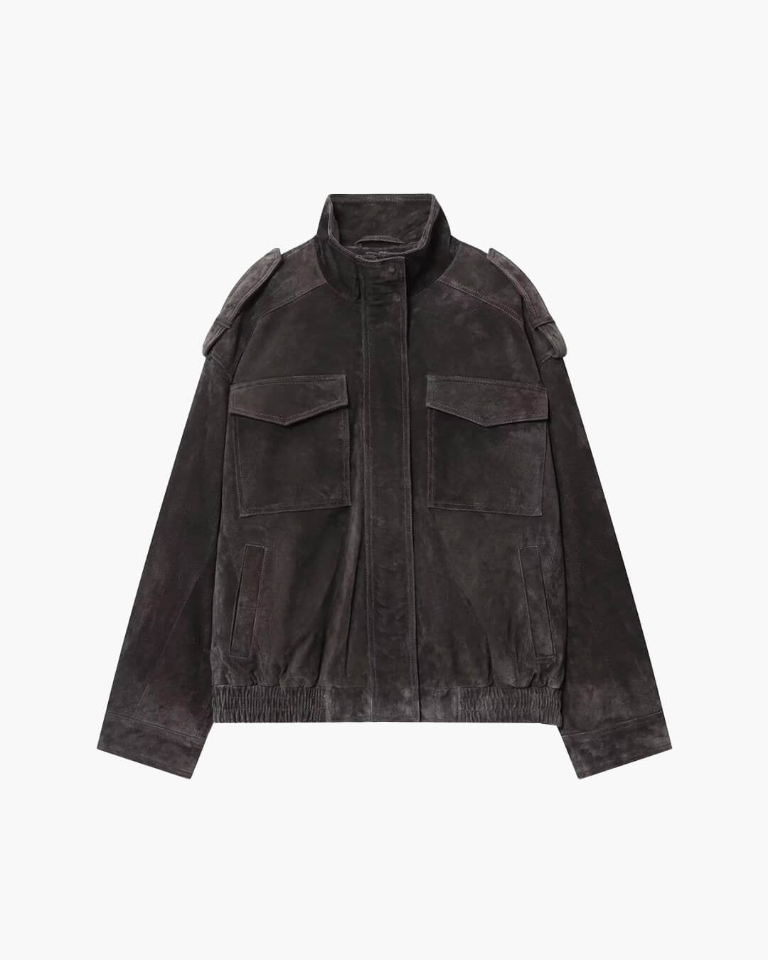 ZEYA - Bianca High Neck Suede Pocket Jacket