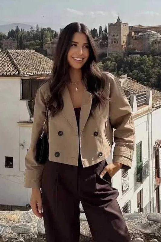 ZEYA - Carla Cropped Double Breasted Trench Coat