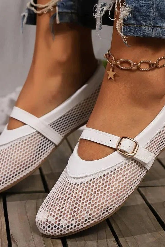 ZEYA - Celeste Mesh Mary Jane Ballet Flats
