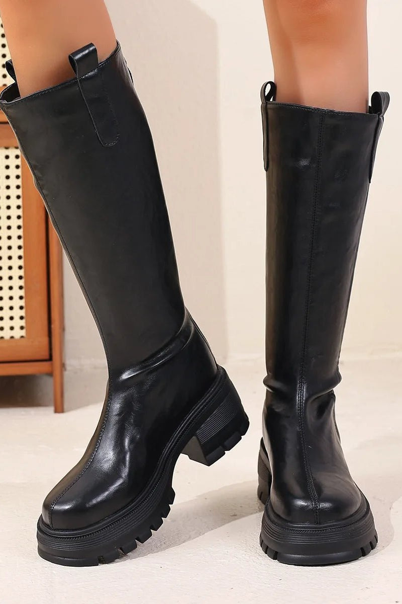 ZEYA - Charlee Knee High Leather Boots