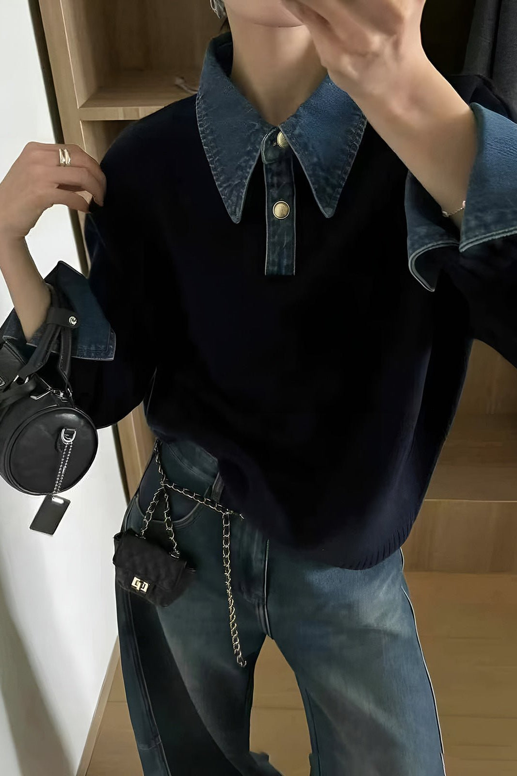 ZEYA - Claire Denim Collar Sweater