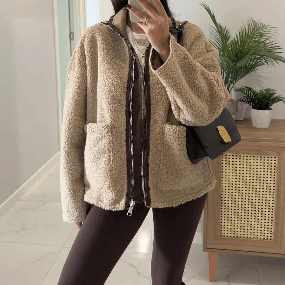 ZEYA - Clara Stand Collar Faux Fur Jacket