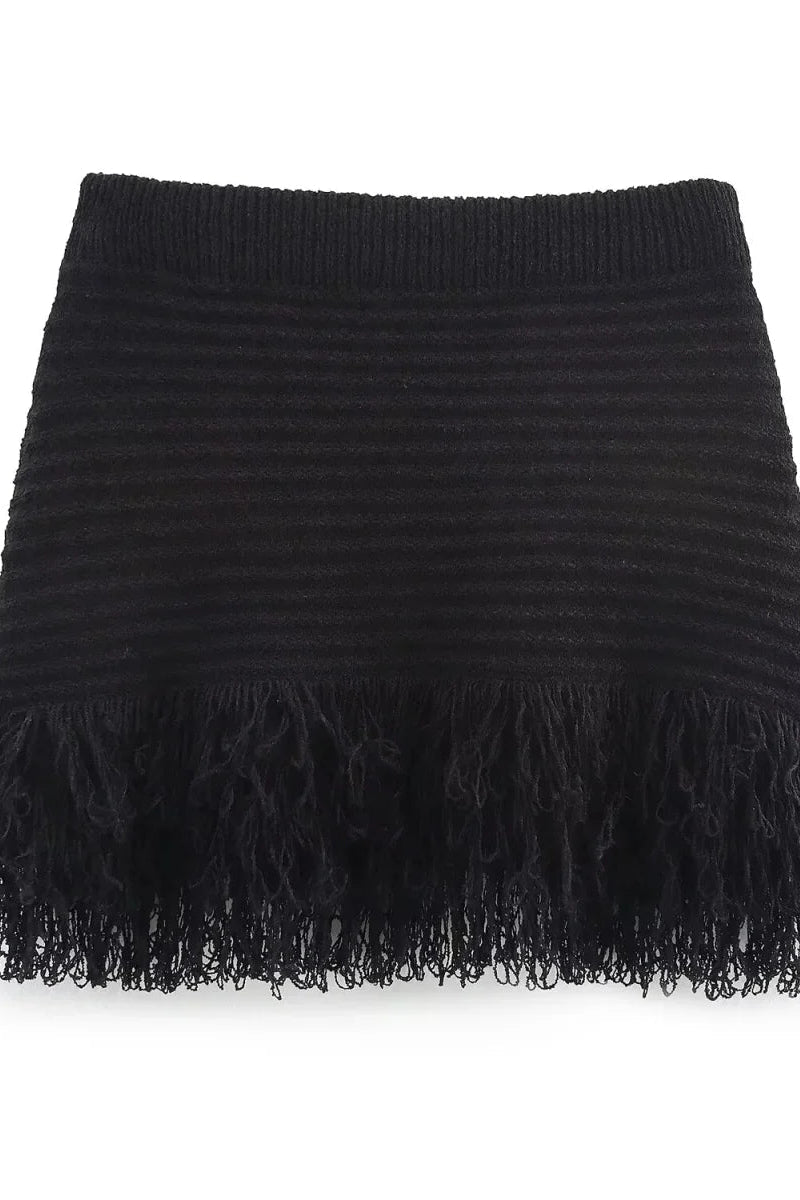 ZEYA - Demetra Knitted Tassel Skirt Set