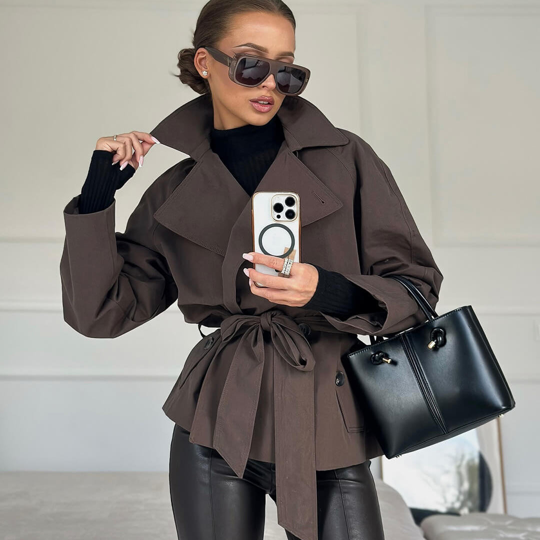 ZEYA - Dianna Belted Short Trench Coat