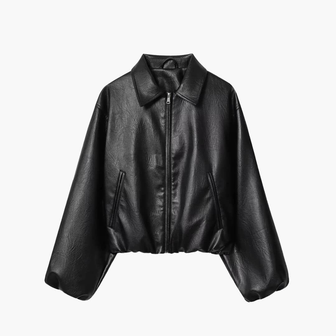 ZEYA - Elisabeta Zip Up Faux Leather Jacket