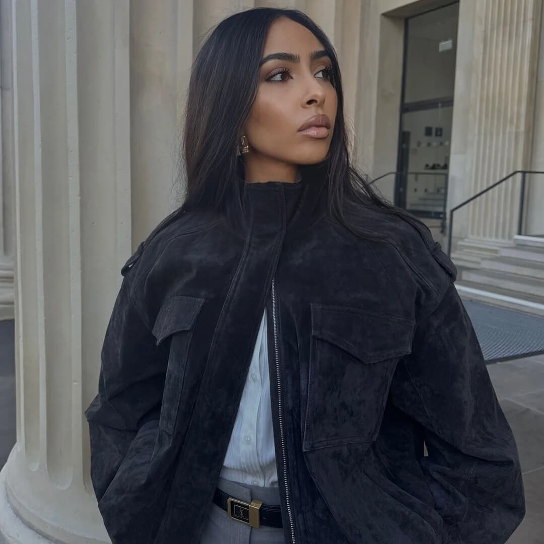 ZEYA - Elisse Suede Bomber Jacket