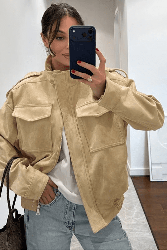 ZEYA - Elisse Suede Bomber Jacket