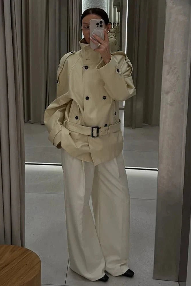 ZEYA - Ella Tailored Stand Collar Trench Coat