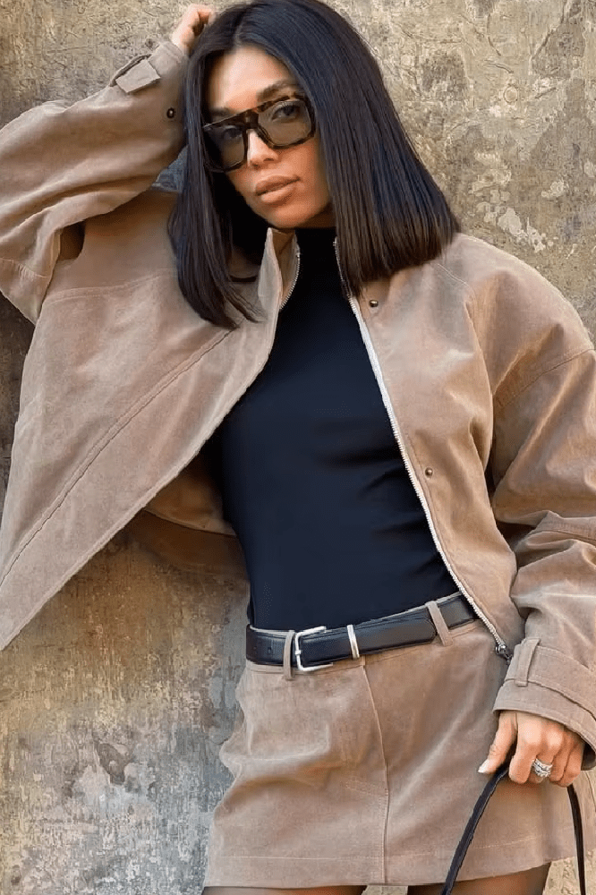 ZEYA - Emily Faux Suede Zip Jacket