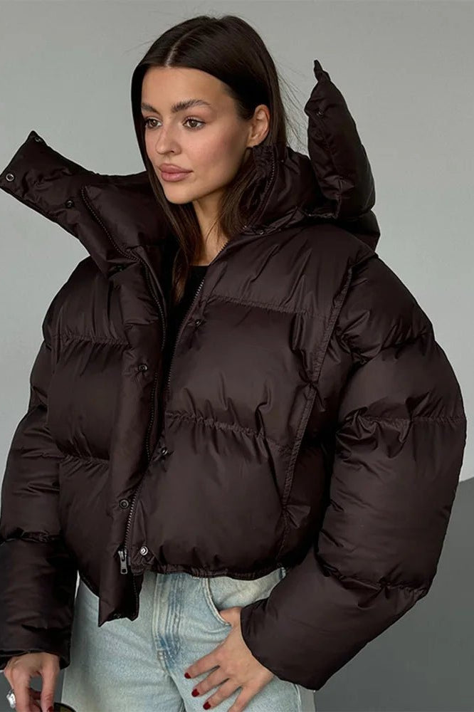 ZEYA - Evelyn Hooded Cropped Puffer Jacket