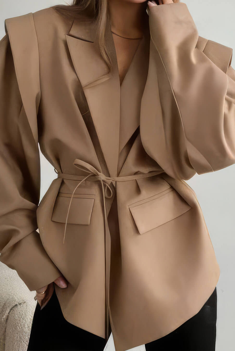 ZEYA - Filippa Wide Sleeve Belted Blazer