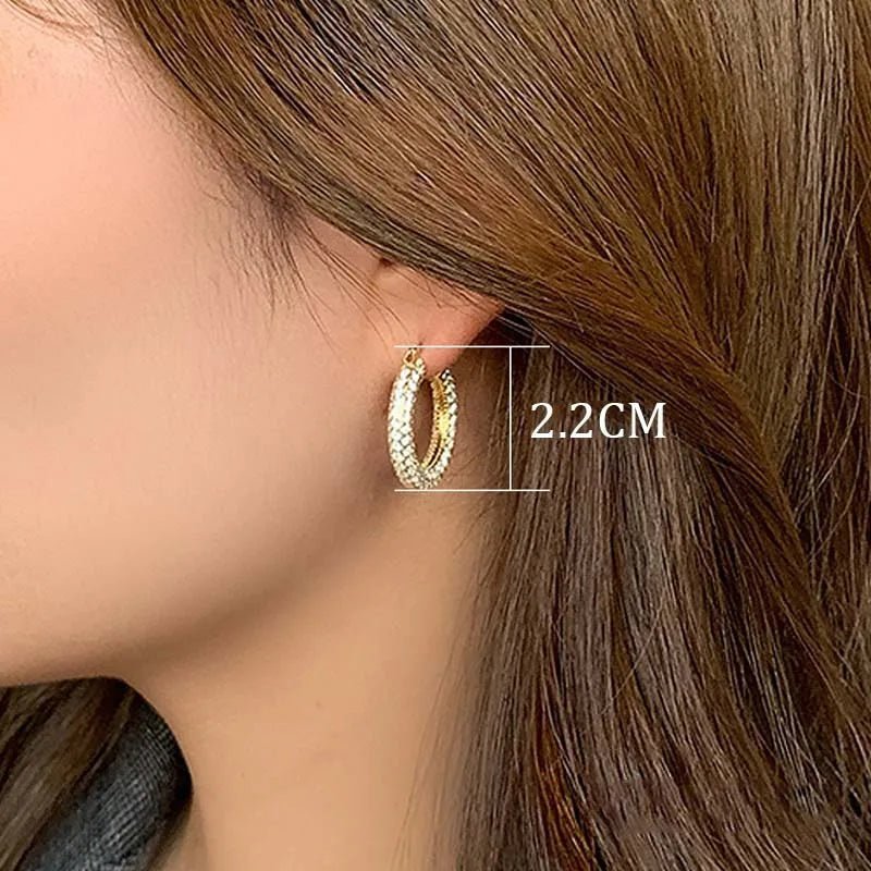 ZEYA - Greta Pave Hoop Earrings