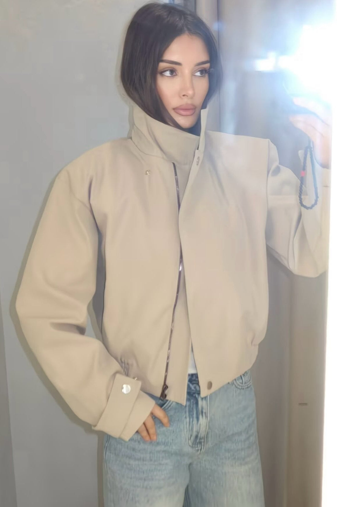 ZEYA - Helena Cropped Bomber Jacket