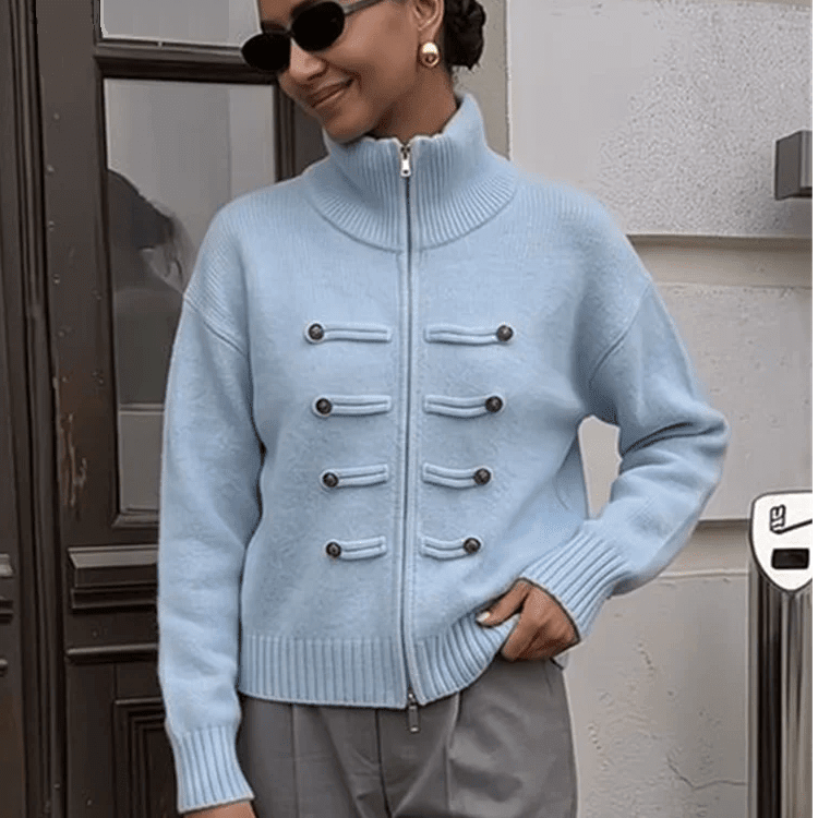 ZEYA - Helena Turtleneck Zip Knit Cardigan