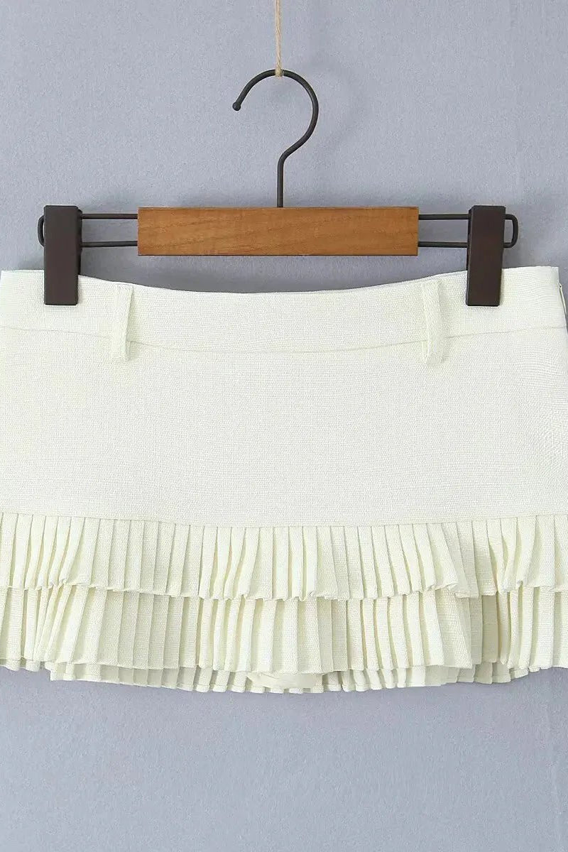 ZEYA - Heloise Low-Waist Pleated Mini Skirt