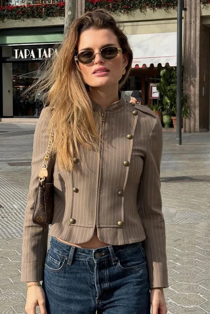 ZEYA - Hera Striped Zip Blazer