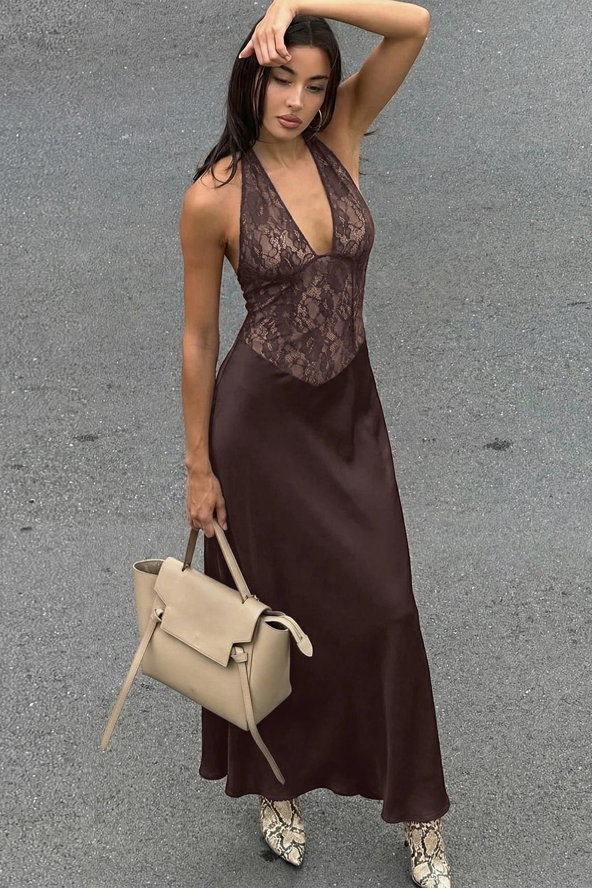 ZEYA - Iris Halter Backless Lace Dress