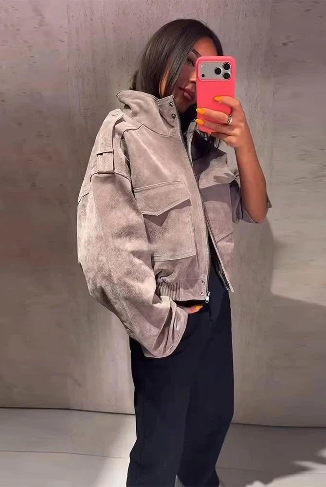 ZEYA - Jasmin Faux Suede Cropped Jacket