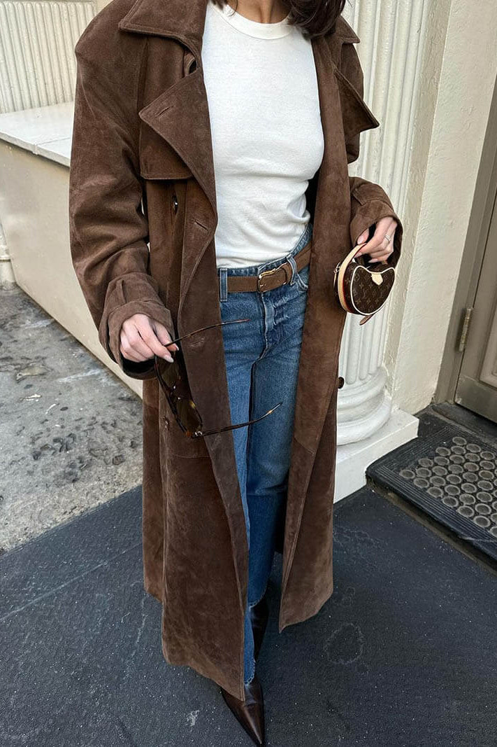 ZEYA - Jenna Faux Suede Trenchcoat