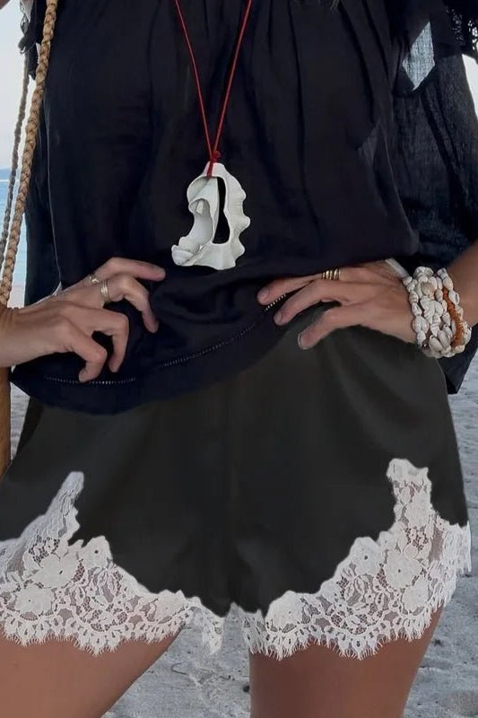 ZEYA - Jenna Satin Lace Shorts