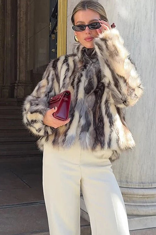 ZEYA - Jordy Leopard Faux Fur Coat
