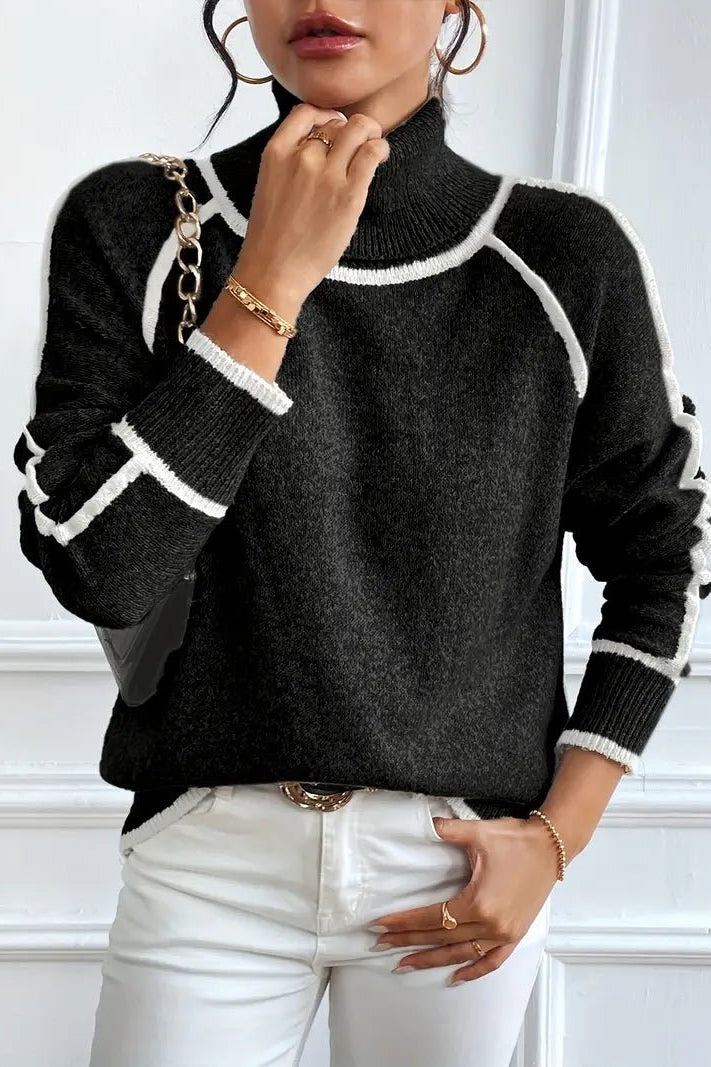 ZEYA - Jovie Contrasting Turtleneck Sweater