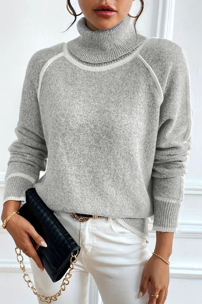 ZEYA - Jovie Contrasting Turtleneck Sweater