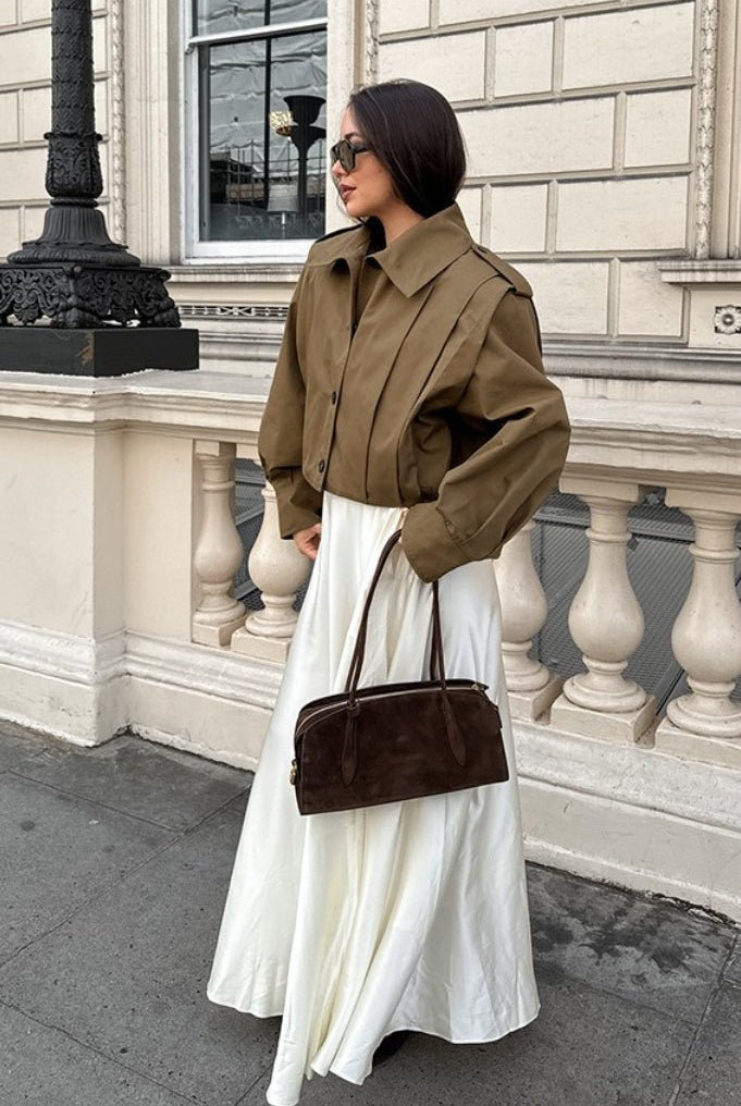 ZEYA - Julia Cropped Pleated Utility Jacket
