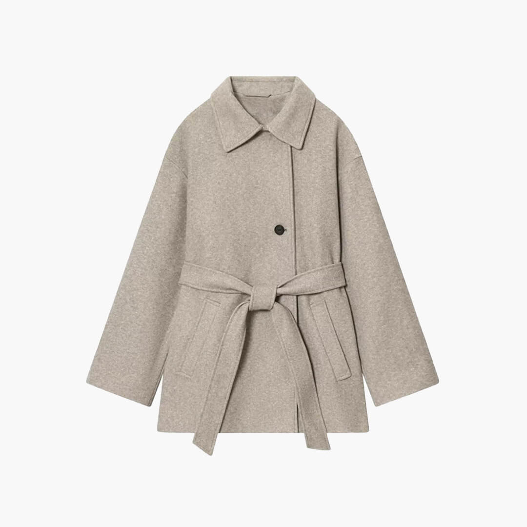 ZEYA - Juliette Faux Wool Coat with Belt