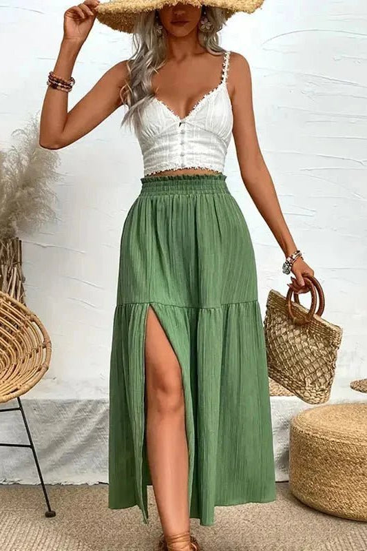 ZEYA - Kalia Bohemian Midi Ruffle Skirt