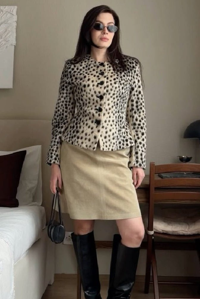 ZEYA - Katie Leopard Faux Fur Cropped Jacket