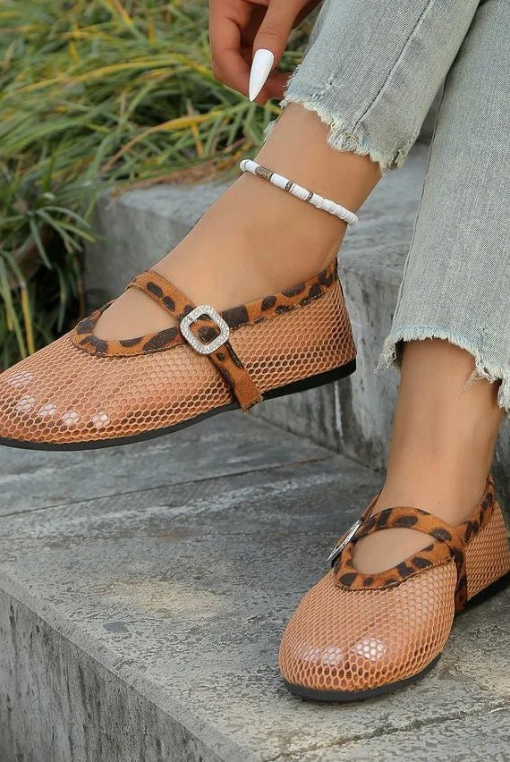 ZEYA - Kenza Mesh Mary Jane Ballet Flats