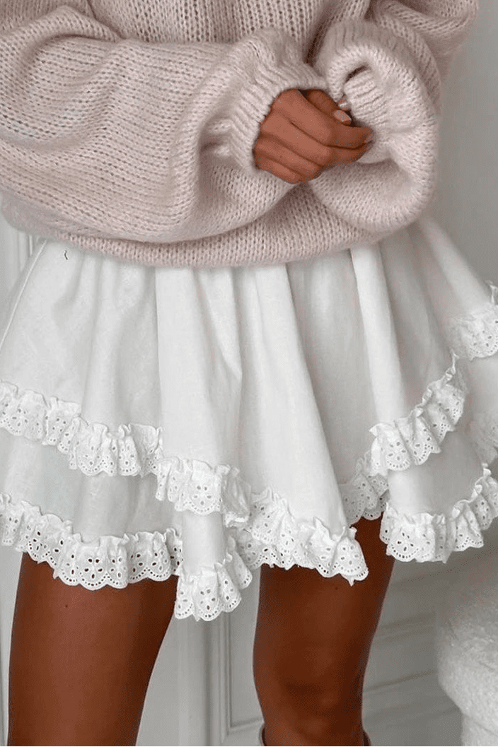 ZEYA - Kiara Ruffled Trim Layered Mini Skirt