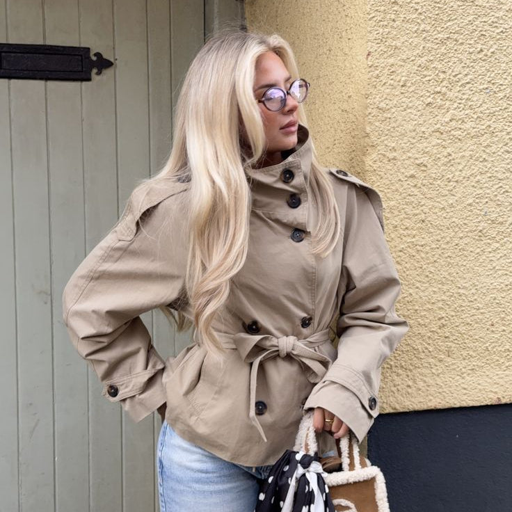 ZEYA - Kiarra Stand Collar Crop Trenchcoat