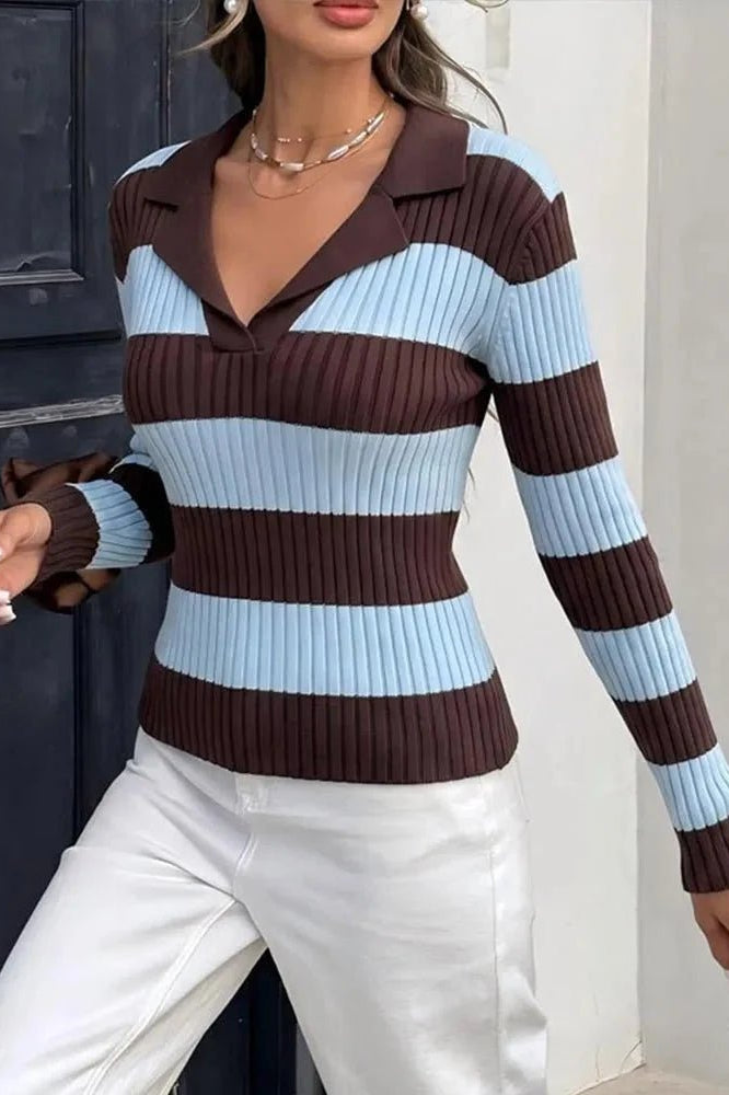 ZEYA - Lara Striped Knit Pullover