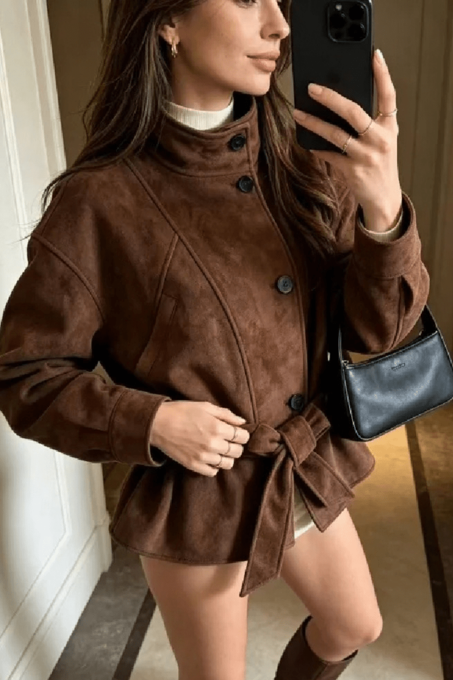ZEYA - Letty Faux Suede Lace Up Jacket
